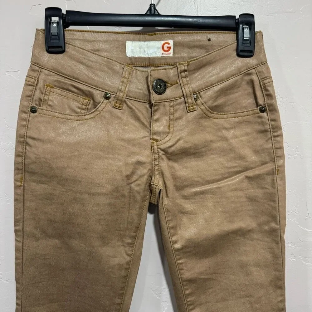 G by Guess Brown Shiny Skinny Jeans
